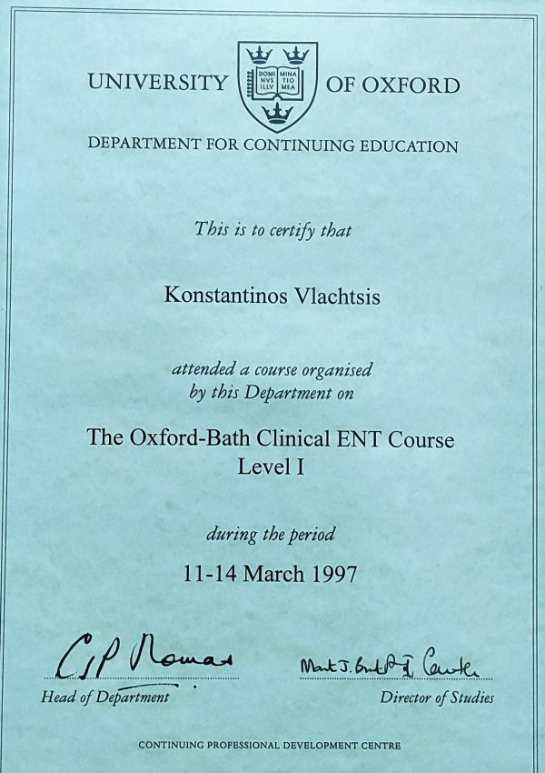 certificate oxford